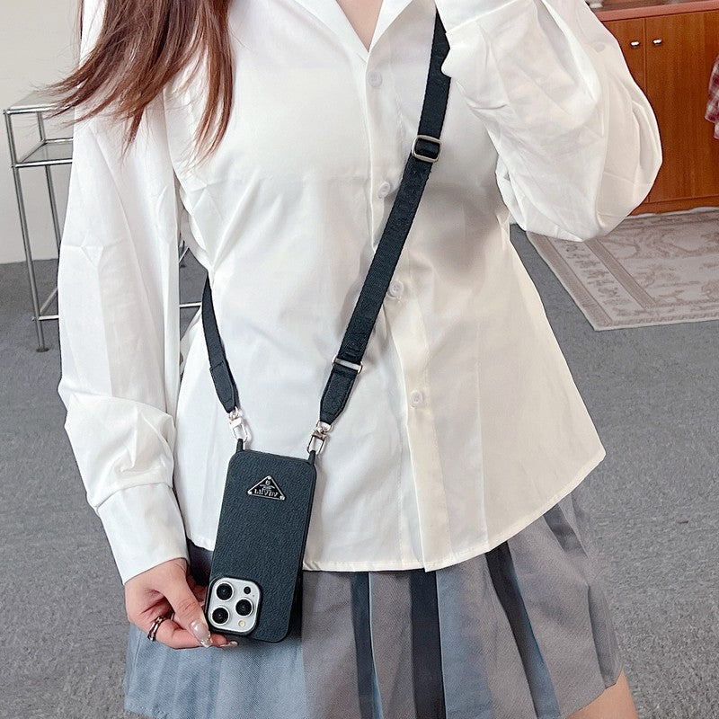 Luxury Crossbody Leather iPhone Case