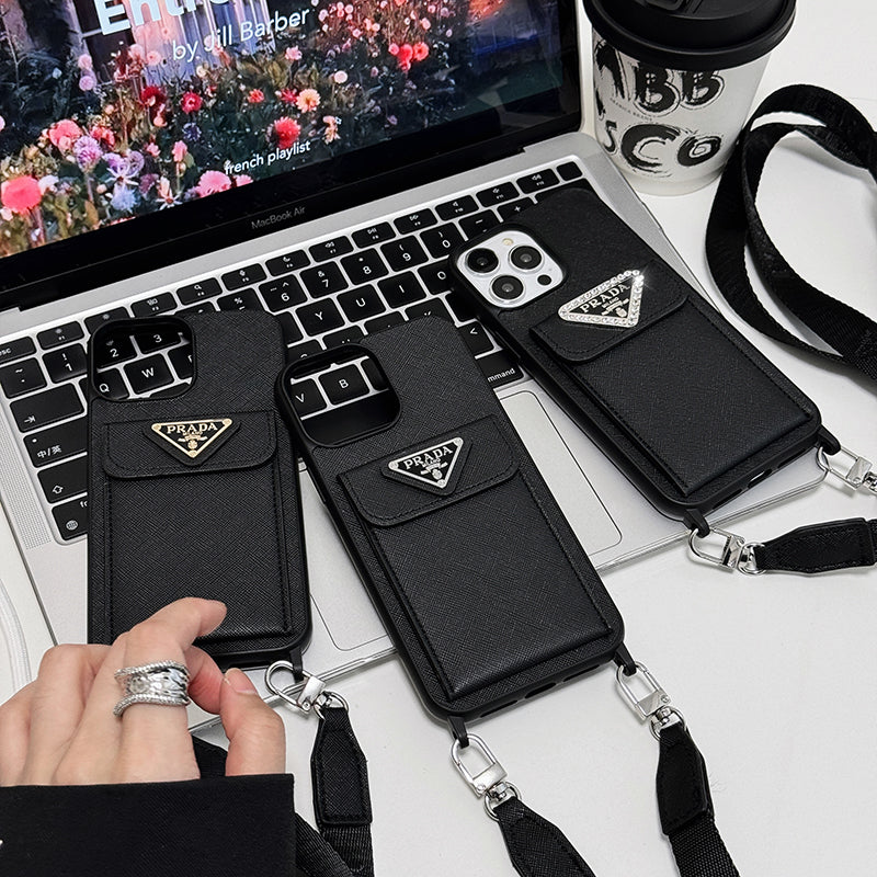 Luxury Crossbody Leather iPhone Case