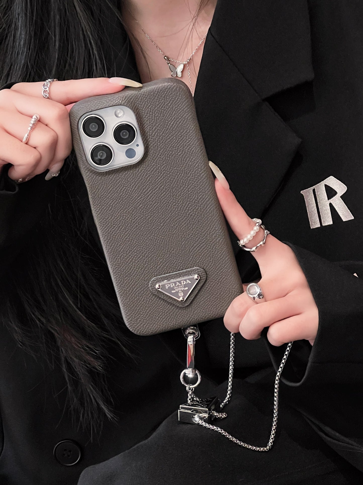 Lúxus leður Crossbody iPhone hulstur