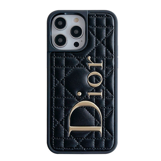 Fashion Gold Logo Læder iPhone etui