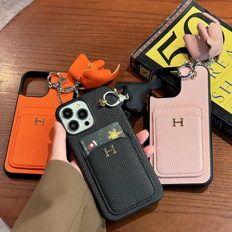 H Card Holder Læder Pendant iPhone-etui