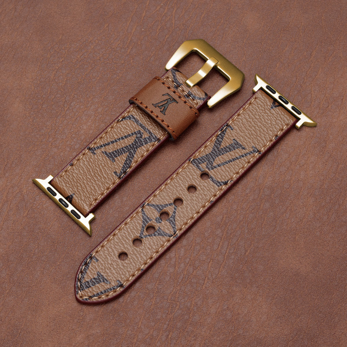 Apple-Watch-Armbänder aus Leder mit Monogramm