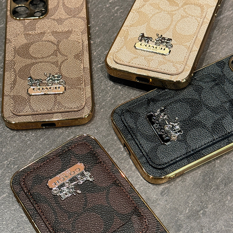 Classic Card Bag Leather iPhone Case