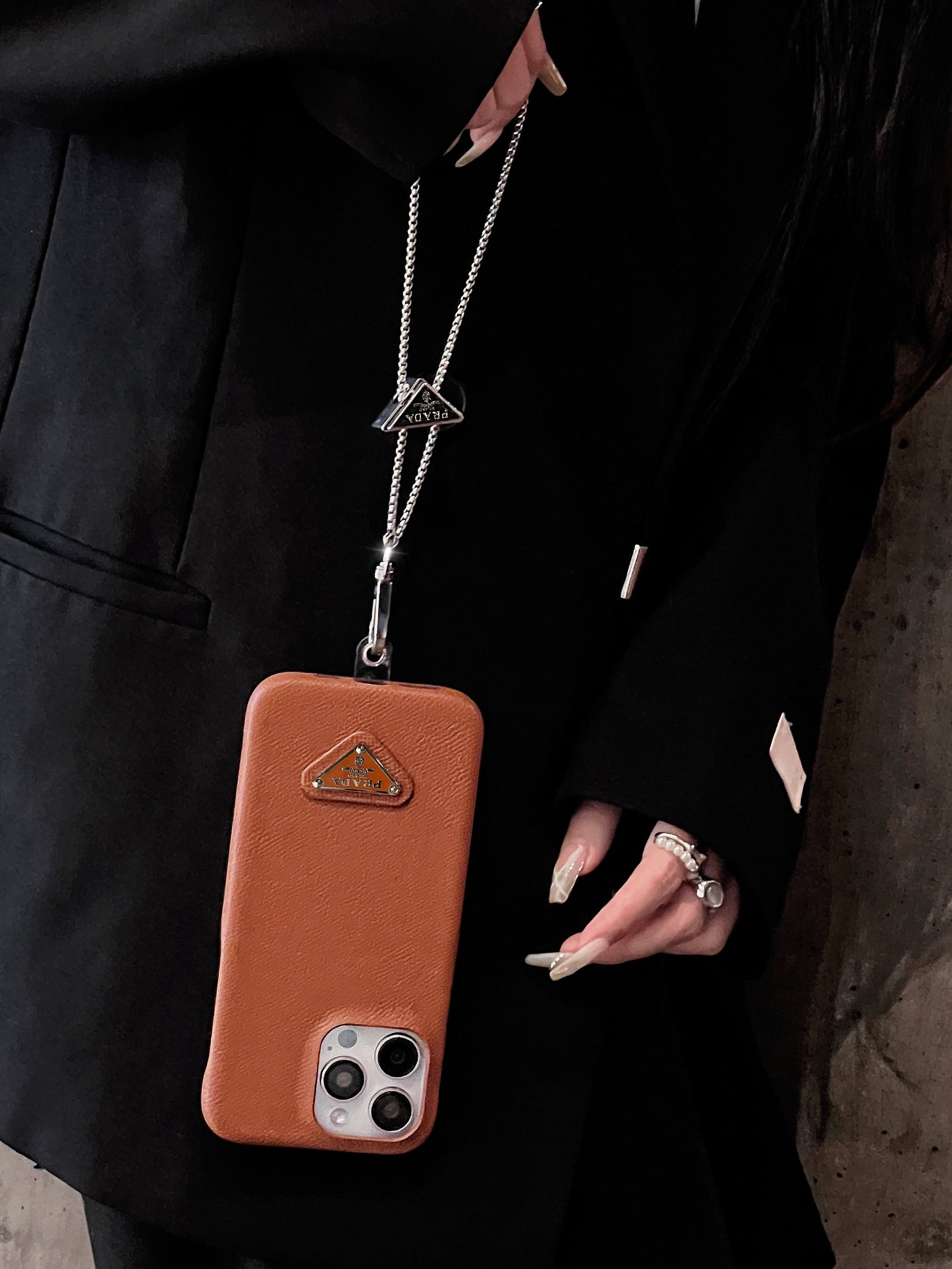 Lúxus leður Crossbody iPhone hulstur