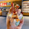 Luxury Mickey Keychain – Faux Leather & Fur Pom Charm