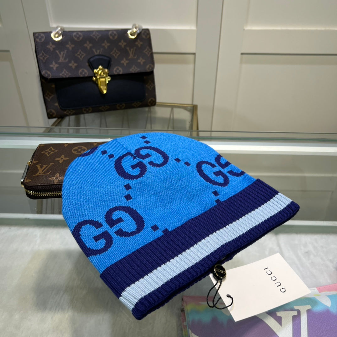 Klassische GG-Jacquard-Wollstrickmütze | Luxuriöse Designer-Wintermütze