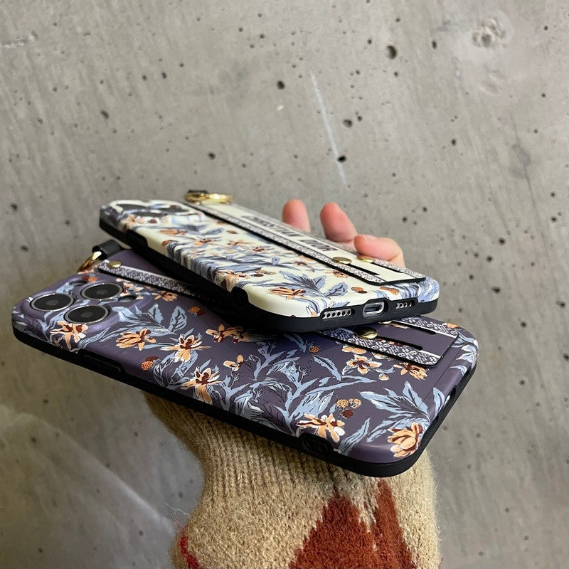 Tíska fjólublátt & Hvítt úlnliðsband iPhone hulstur