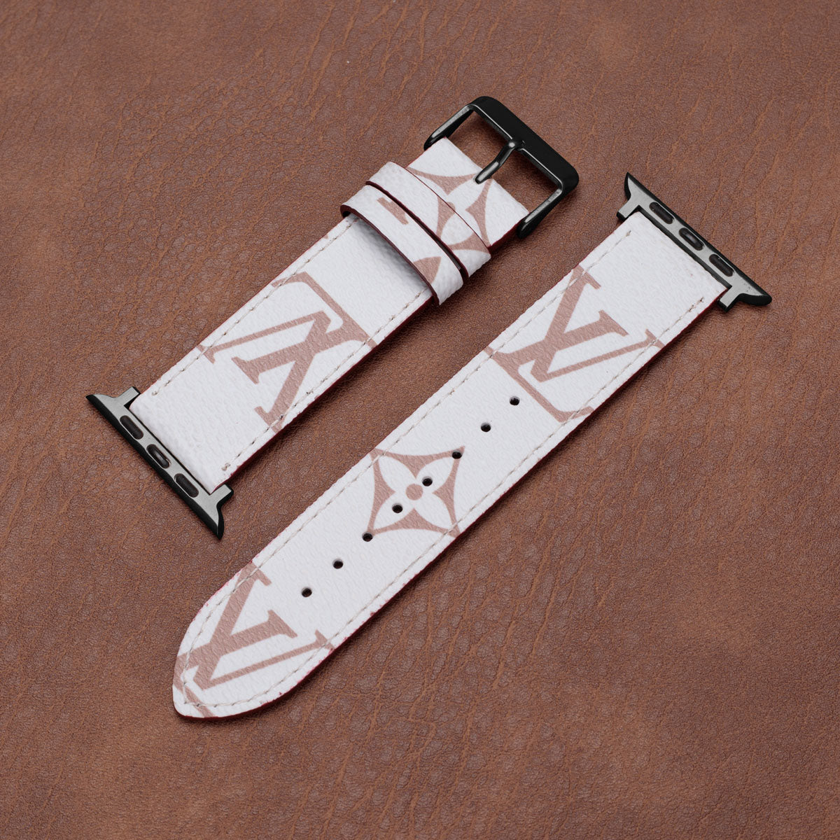 Apple-Watch-Armbänder aus Leder mit Monogramm