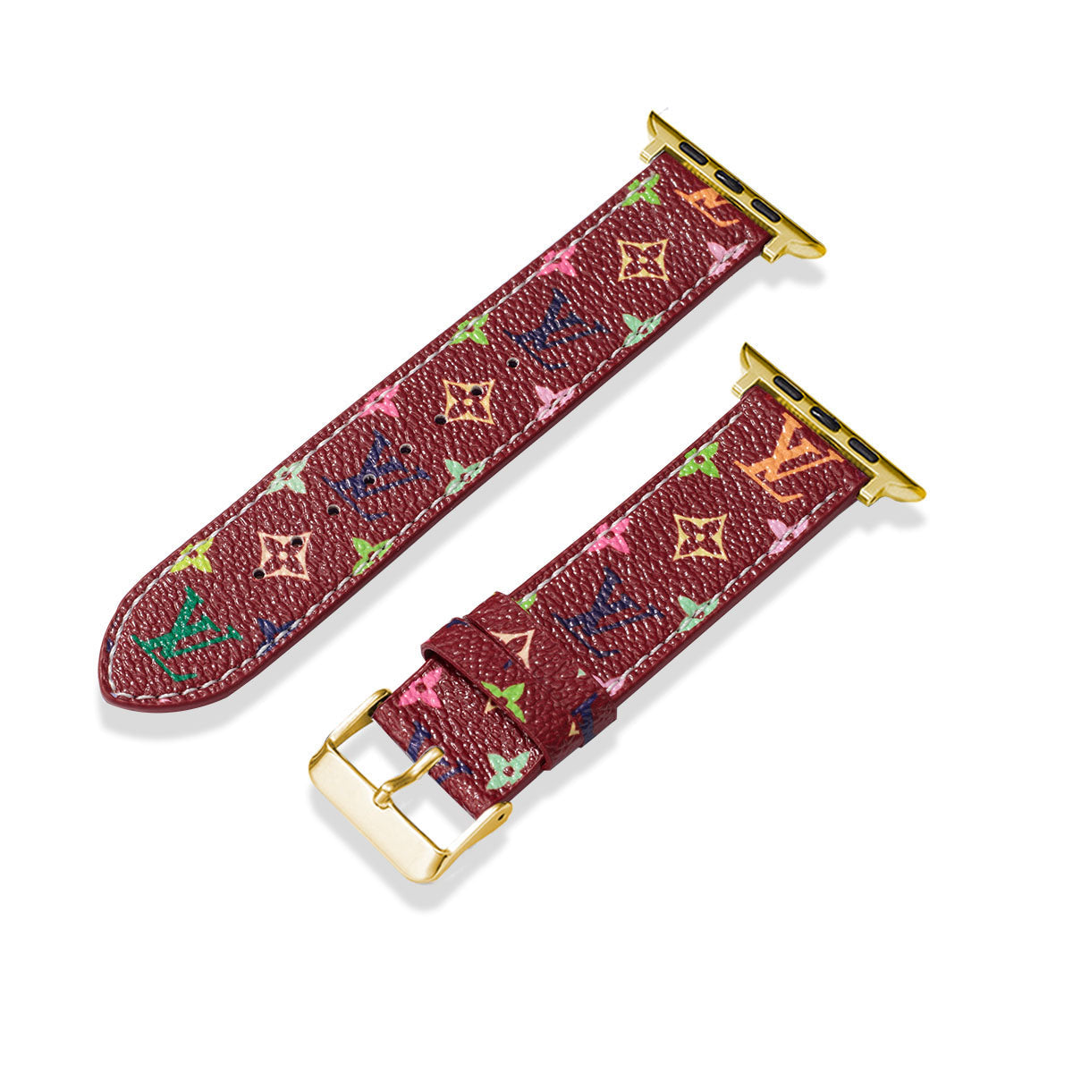 Læder Monogram Apple Watch Remme