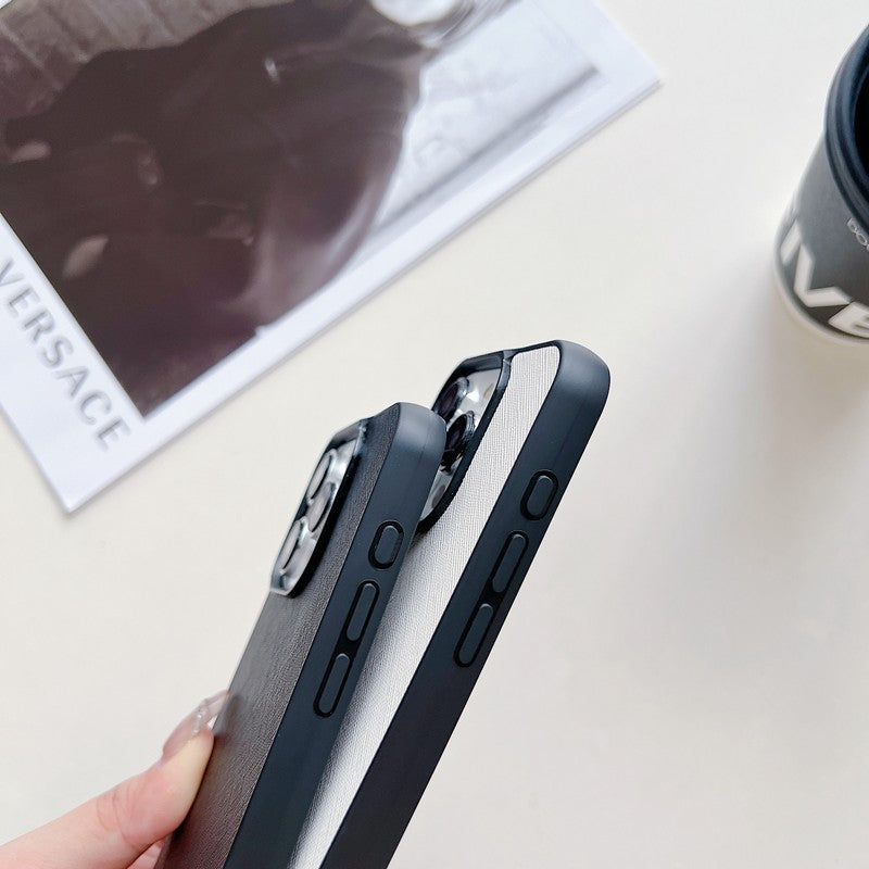 Luxuriöse iPhone-Hülle aus Leder zum Umhängen