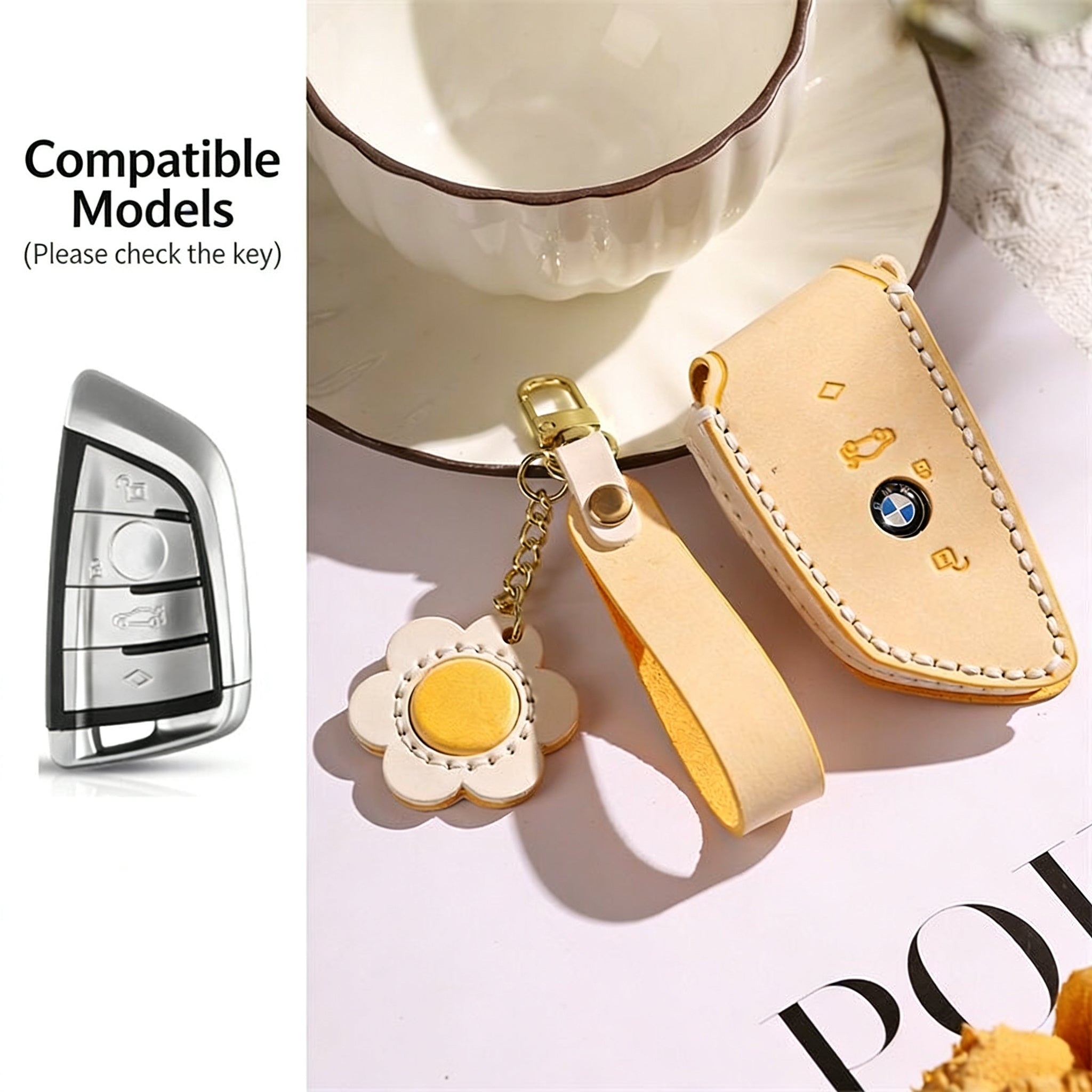 Handmade Genuine Leather Key Case for BMW