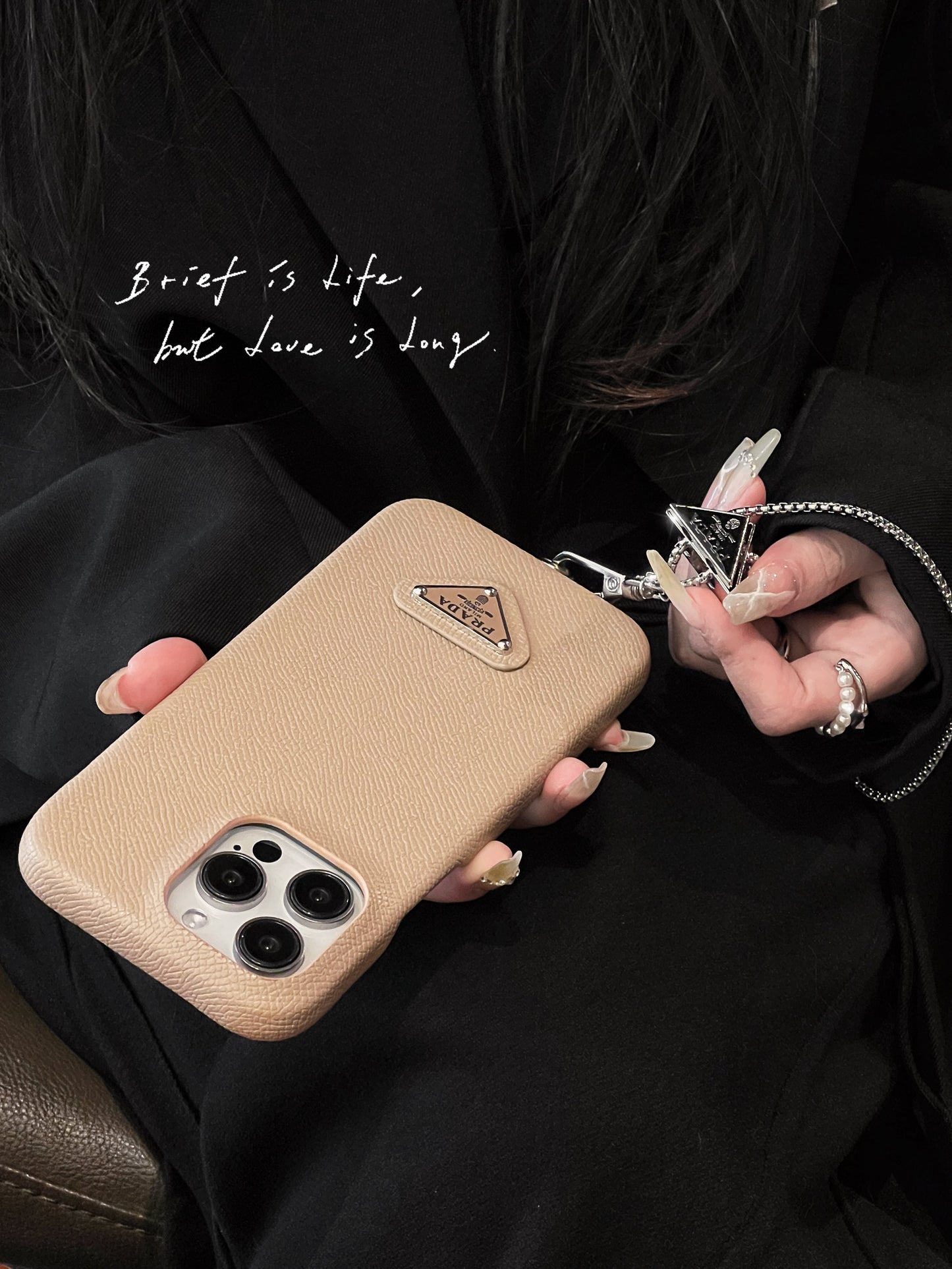 Lúxus leður Crossbody iPhone hulstur