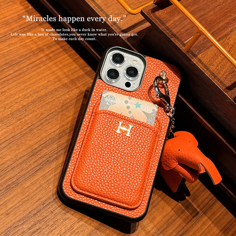 H Card Holder Læder Pendant iPhone-etui
