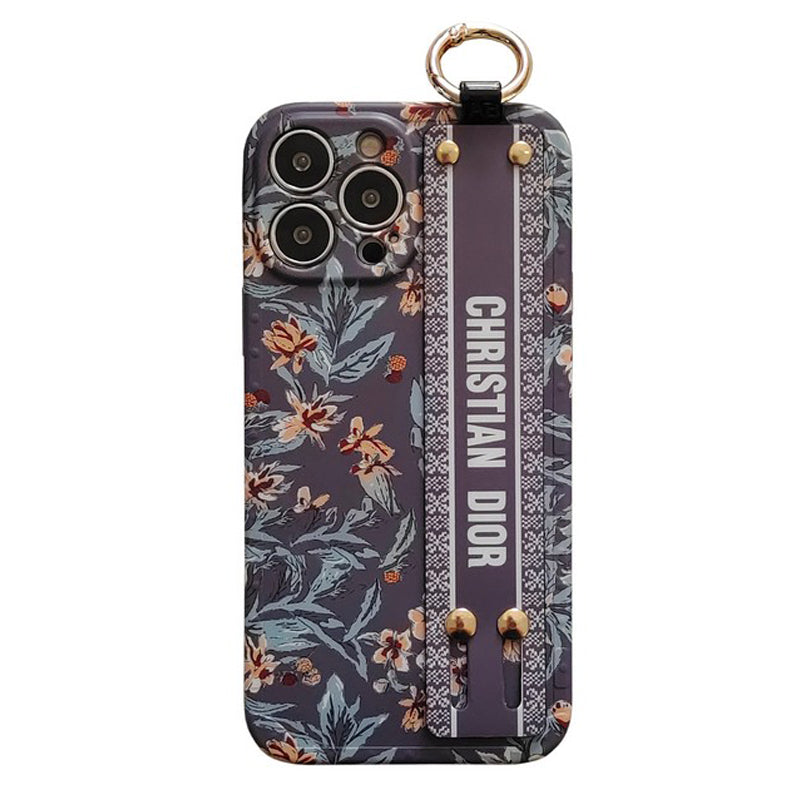 Tíska fjólublátt & Hvítt úlnliðsband iPhone hulstur