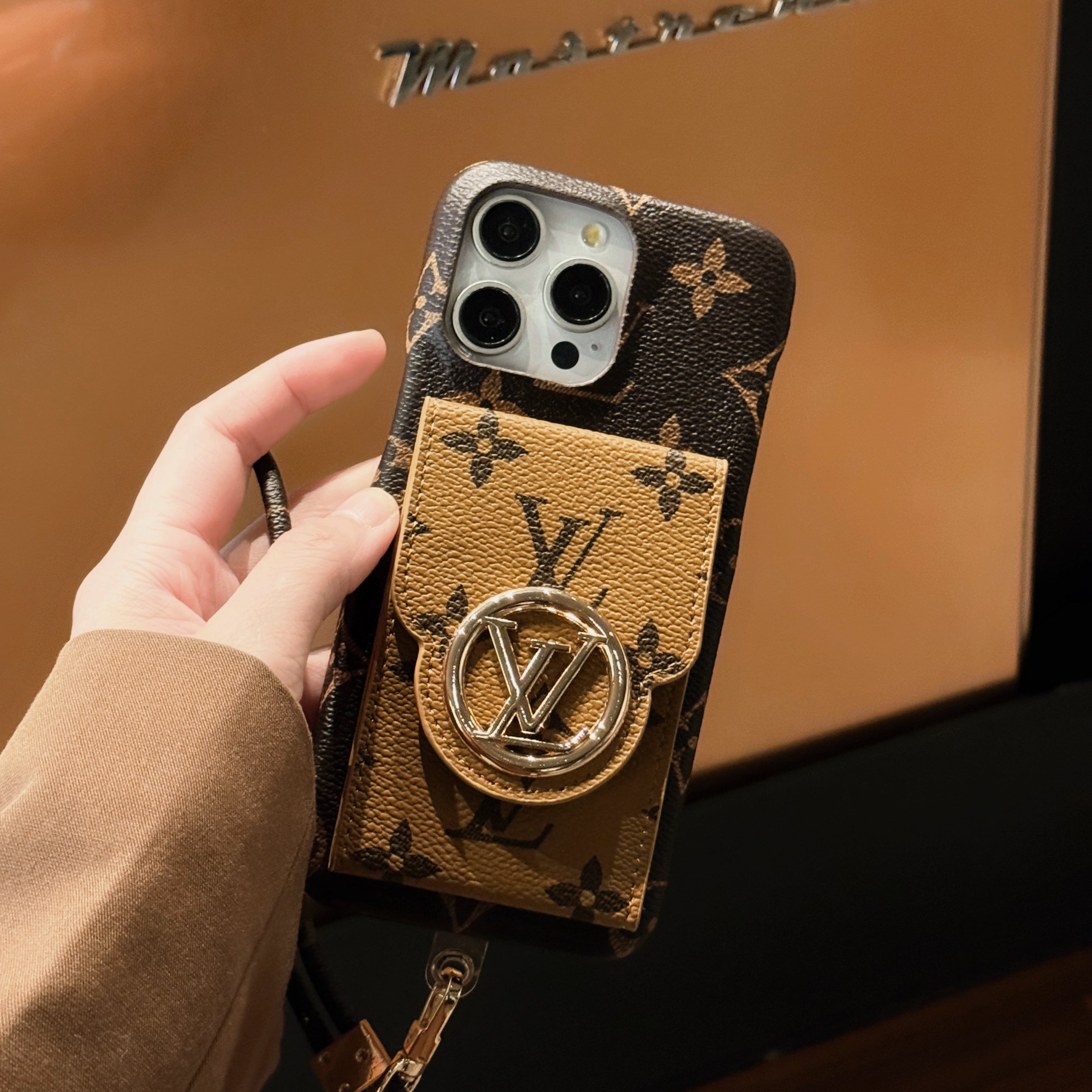 Luxury Card Holder Chain iPhone Case