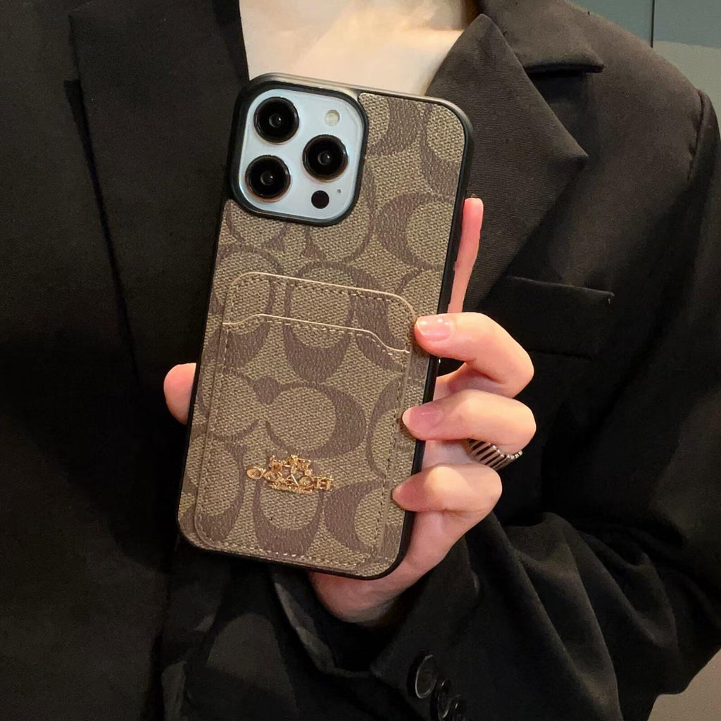 Classic Card Bag Leather iPhone Case