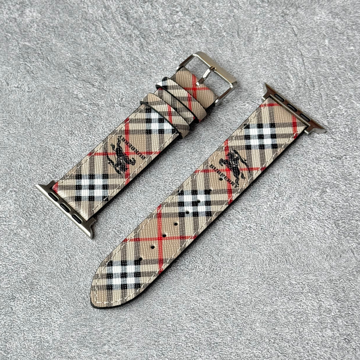Apple-Watch-Armbänder aus Leder mit Monogramm