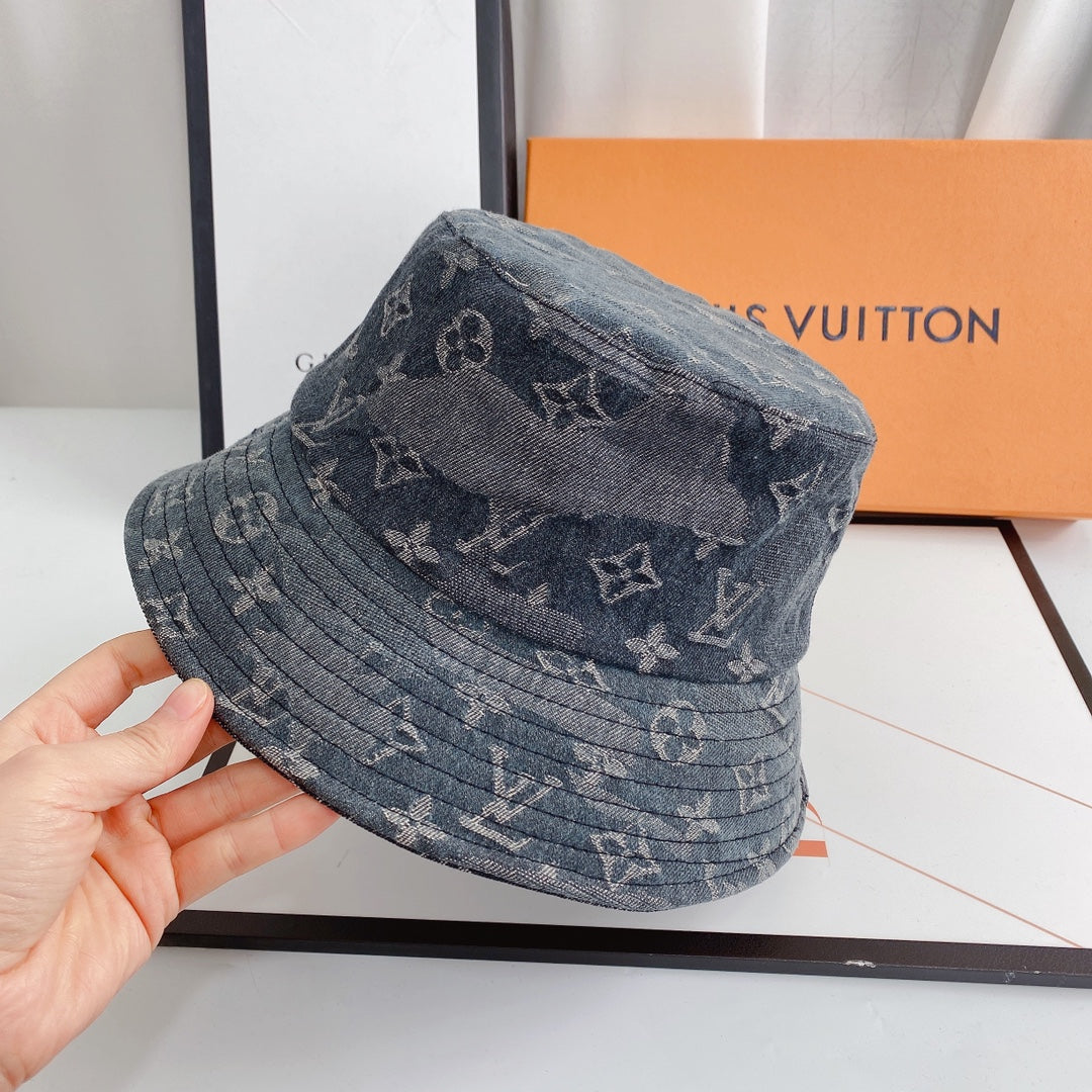 Luksa 1v Monograma Jacquard Denim Sitela Ĉapelo por Viroj & Virinoj