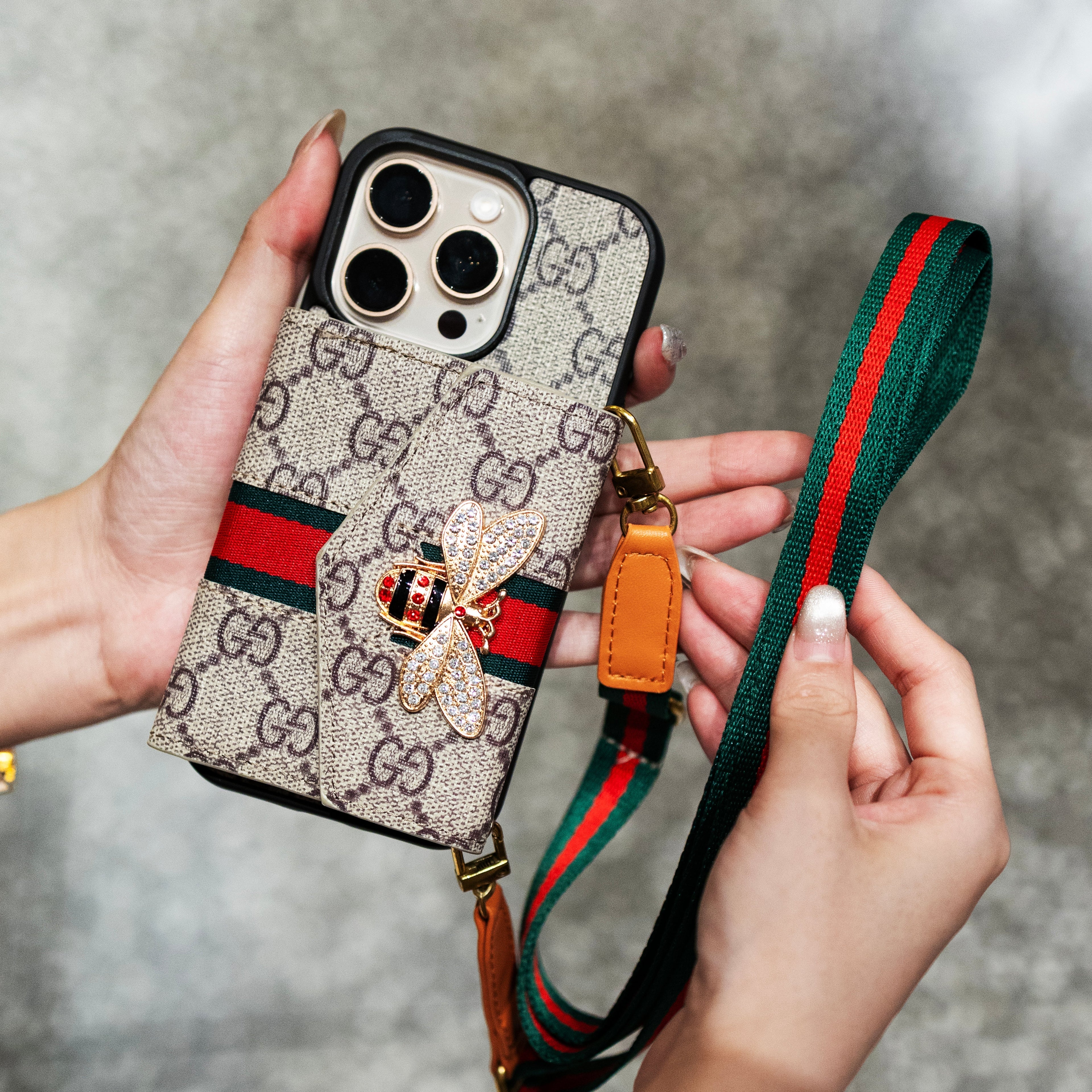 Premium Advanced Crossbody iPhone Case with Card Holder & Shoulder Strap