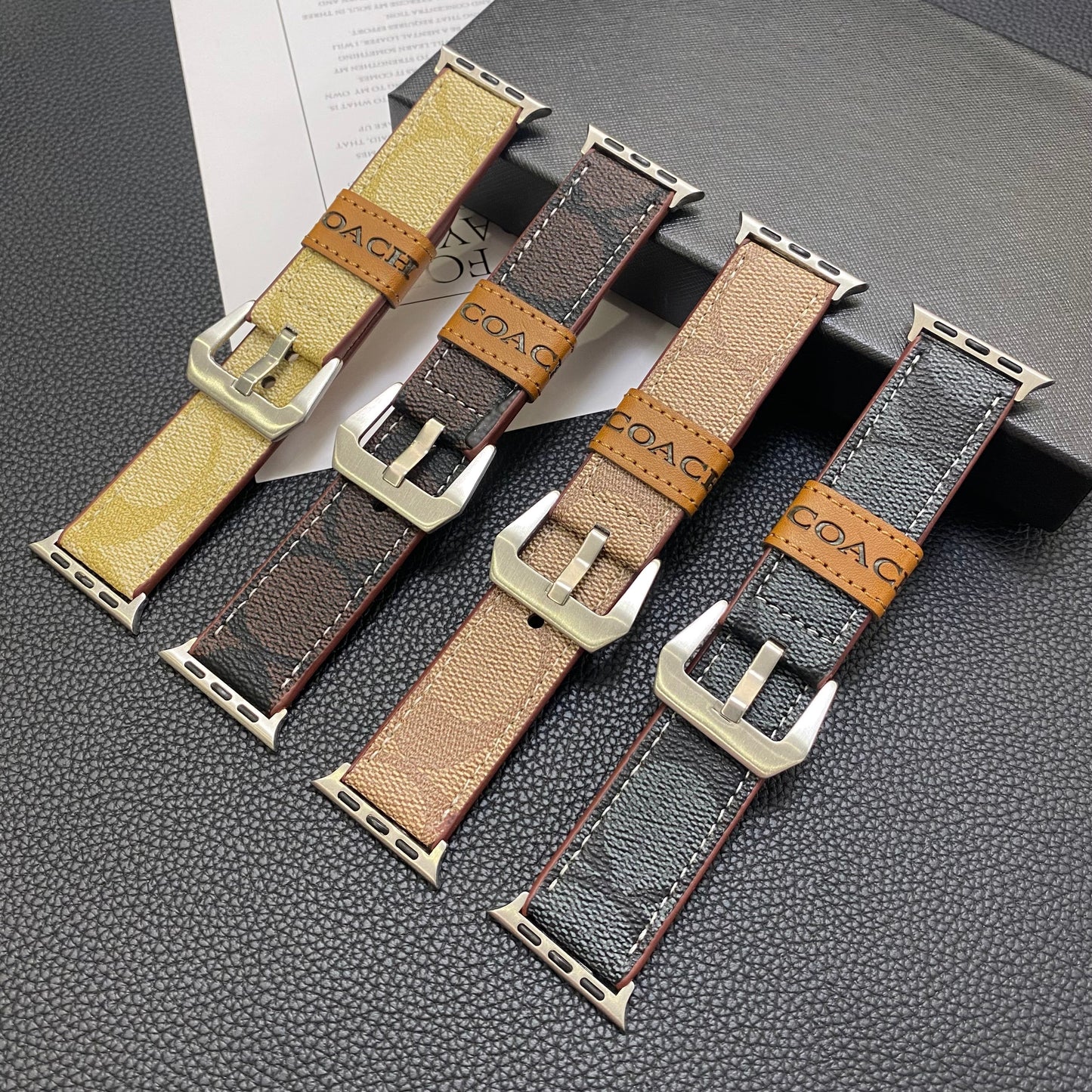 Bőr edzőszíj Apple Watch Band Sötétbarna-YHK244221710