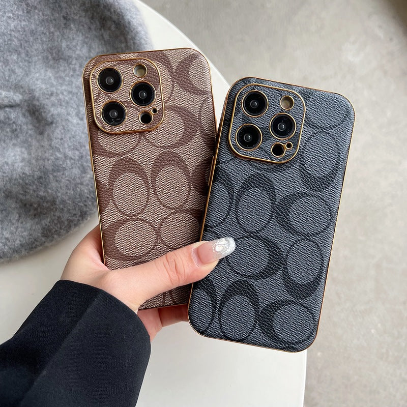 Classic iPhone Case Leather Light Brow -QBK240513