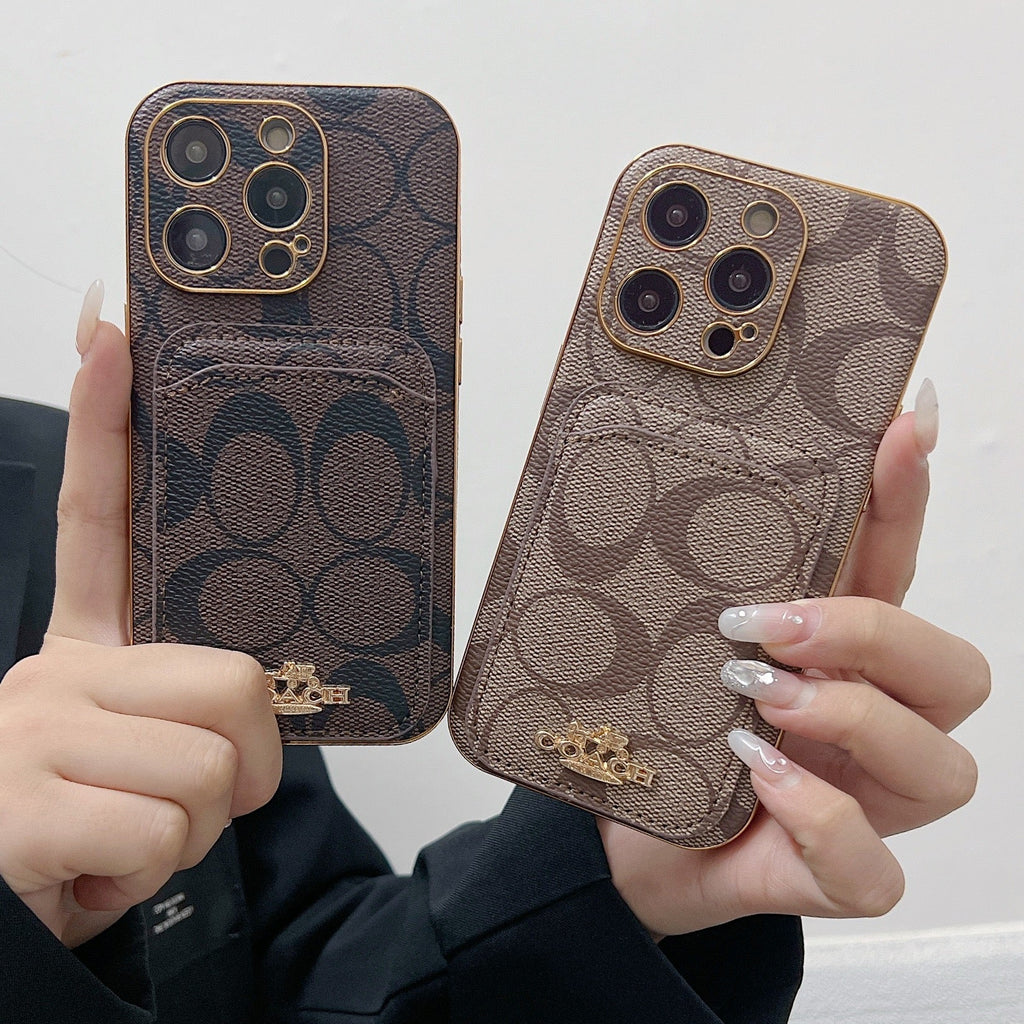 Classic iPhone Case With Card Holder Coffee -KB241651