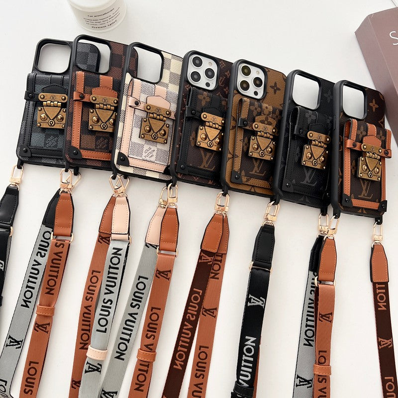 Luxury Brown Crossbody Chain iPhone Case