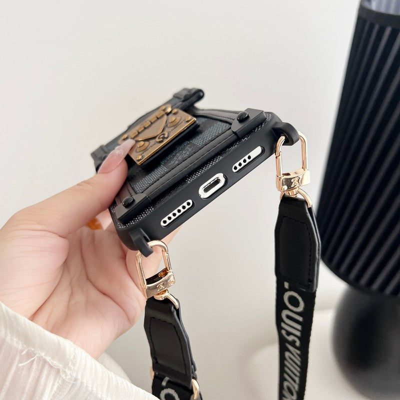 Luxury Brown Crossbody Chain iPhone Case