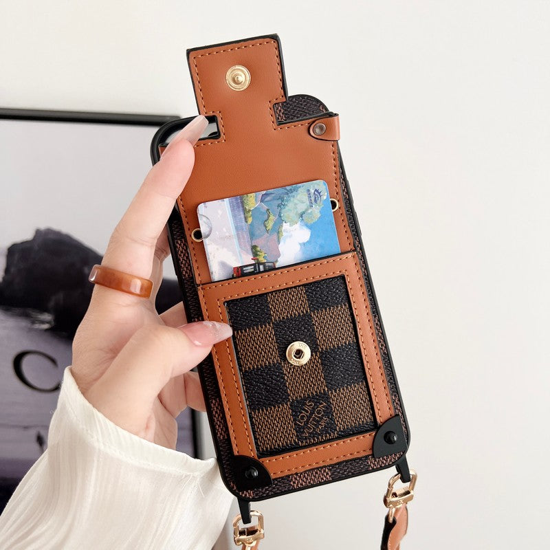 Luxury Brown Crossbody Chain iPhone Case