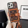 Luxury Card Bag Chain Classic Brown iPhone Case