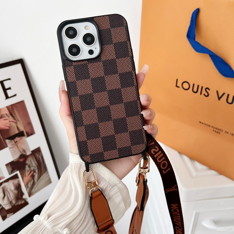 Luxury Brown Crossbody iPhone Case