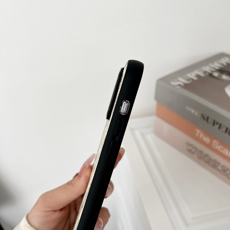 Luxury Black & White Crossbody iPhone Case