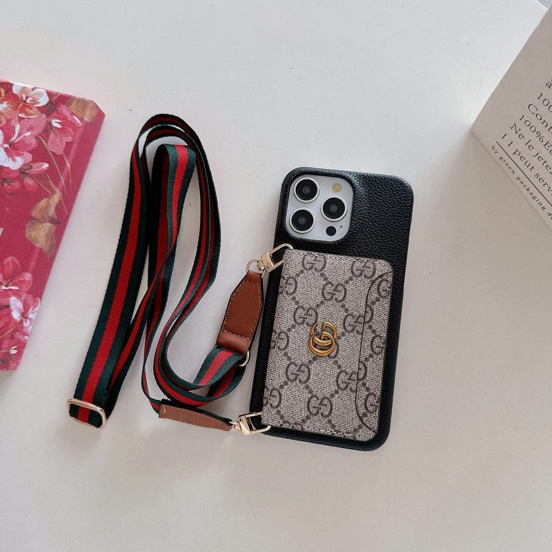 Premium Card Bag Crossbody Classic iPhone Case