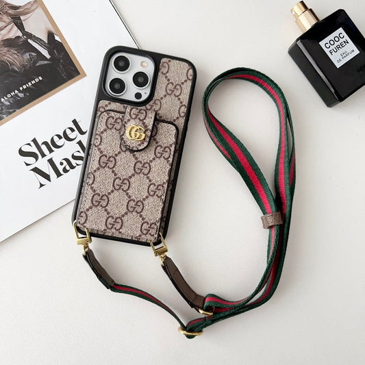 Prémium kártyatáska Crossbody Chain iPhone tok
