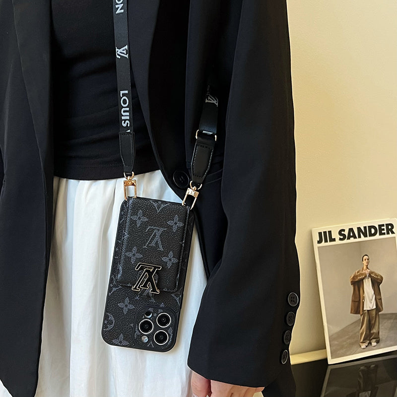 Luxury Card Bag Chain Black iPhone Case