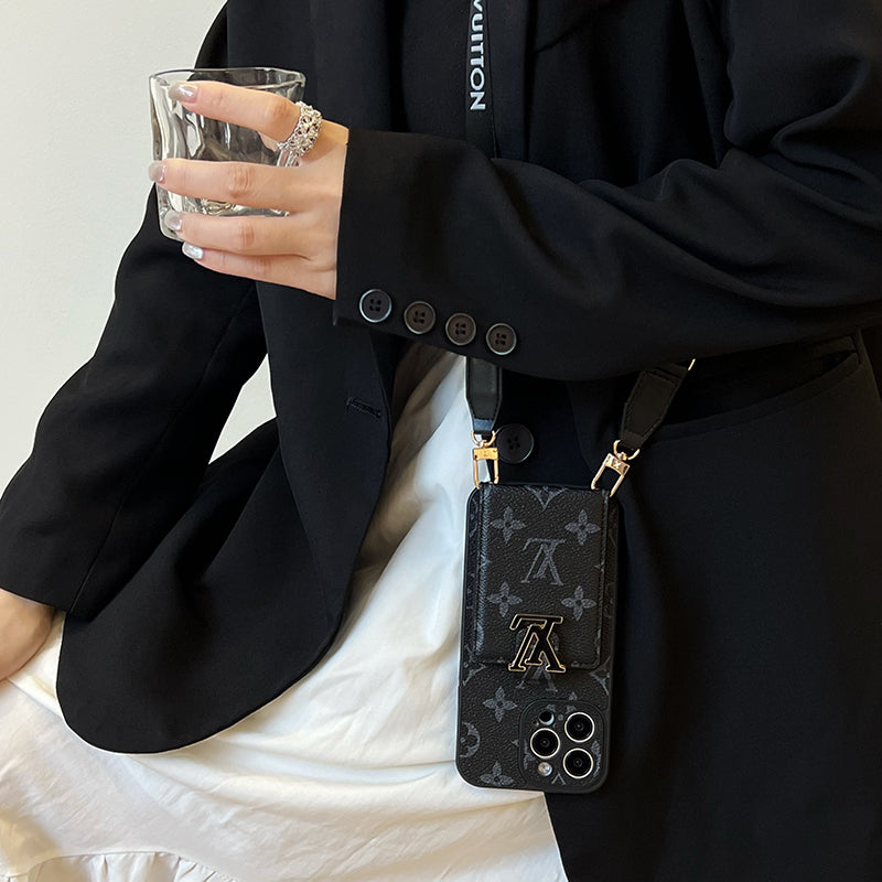 Luxury Card Bag Chain Black iPhone Case