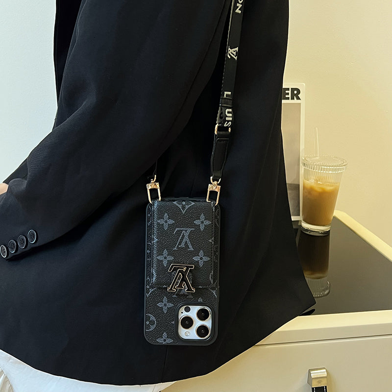 Luxury Card Bag Chain Black iPhone Case