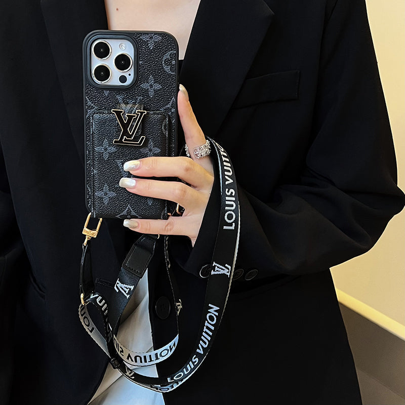 Luxury Card Bag Chain Black iPhone Case