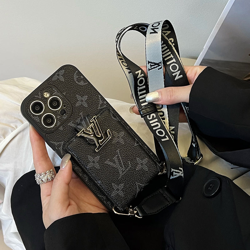 Luxury Card Bag Chain Black iPhone Case