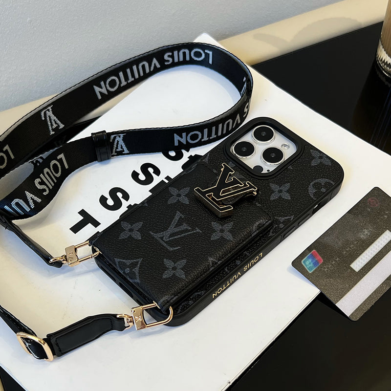 Luxury Card Bag Chain Black iPhone Case
