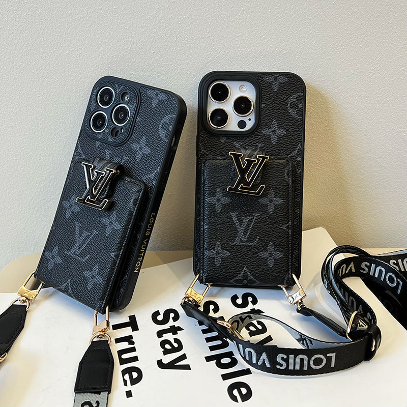 Luxury Card Bag Chain Black iPhone Case