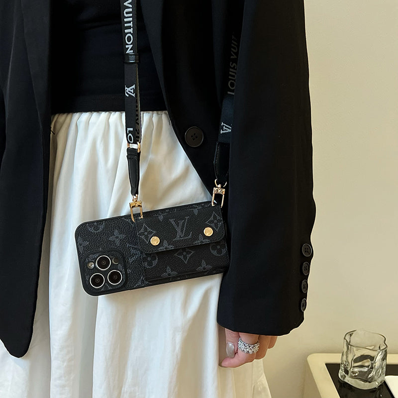 Luxury Card Bag Chain Black iPhone Case