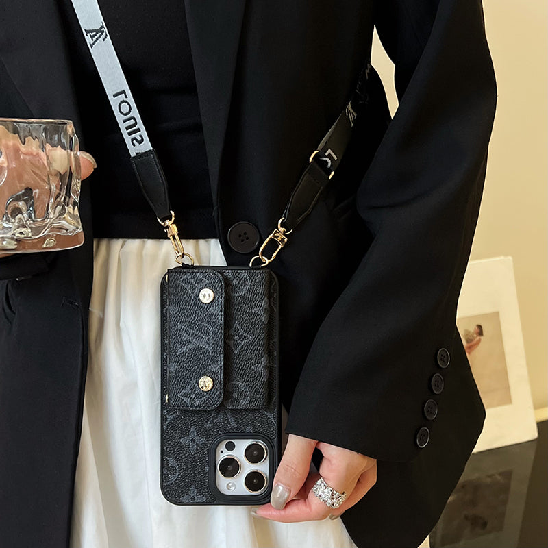 Luxury Card Bag Chain Black iPhone Case