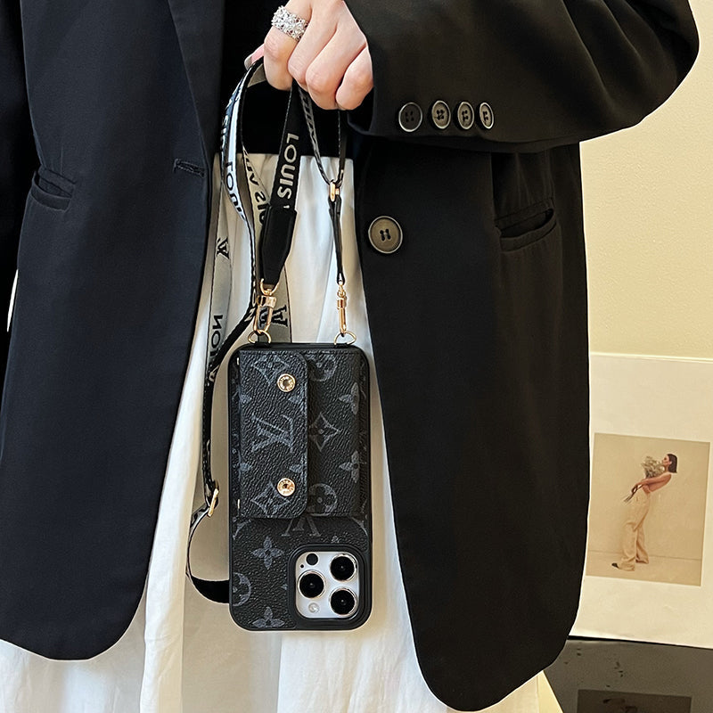 Luxury Card Bag Chain Black iPhone Case