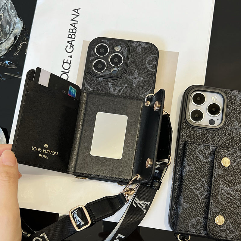 Luxury Card Bag Chain Black iPhone Case