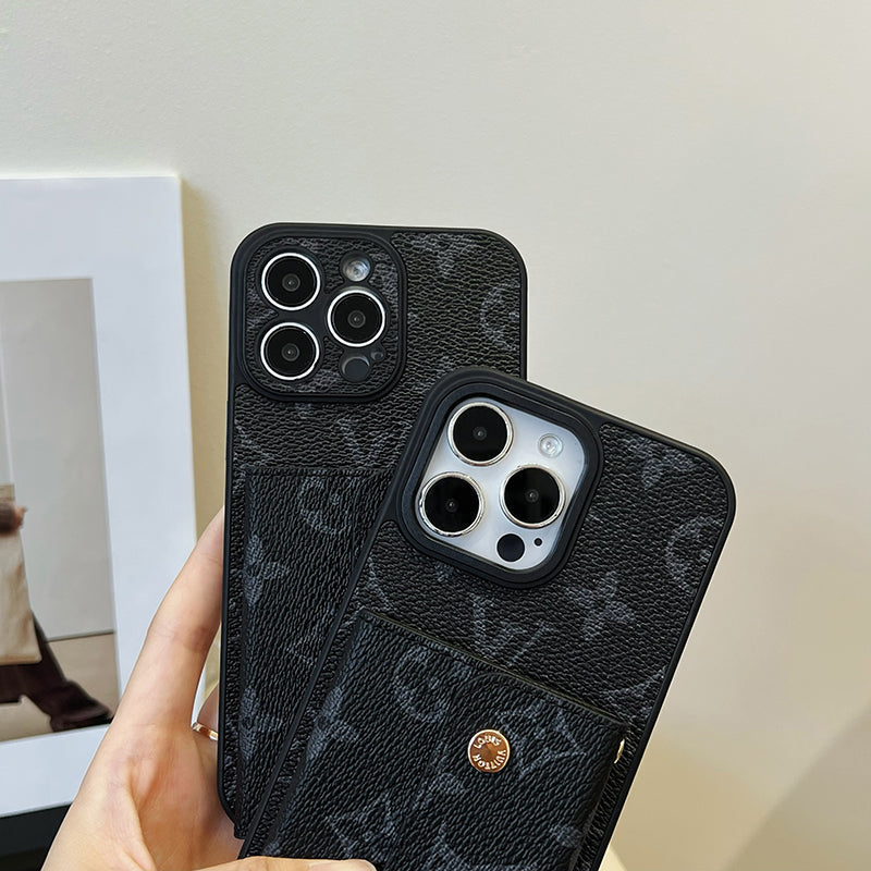Luxury Card Bag Chain Black iPhone Case