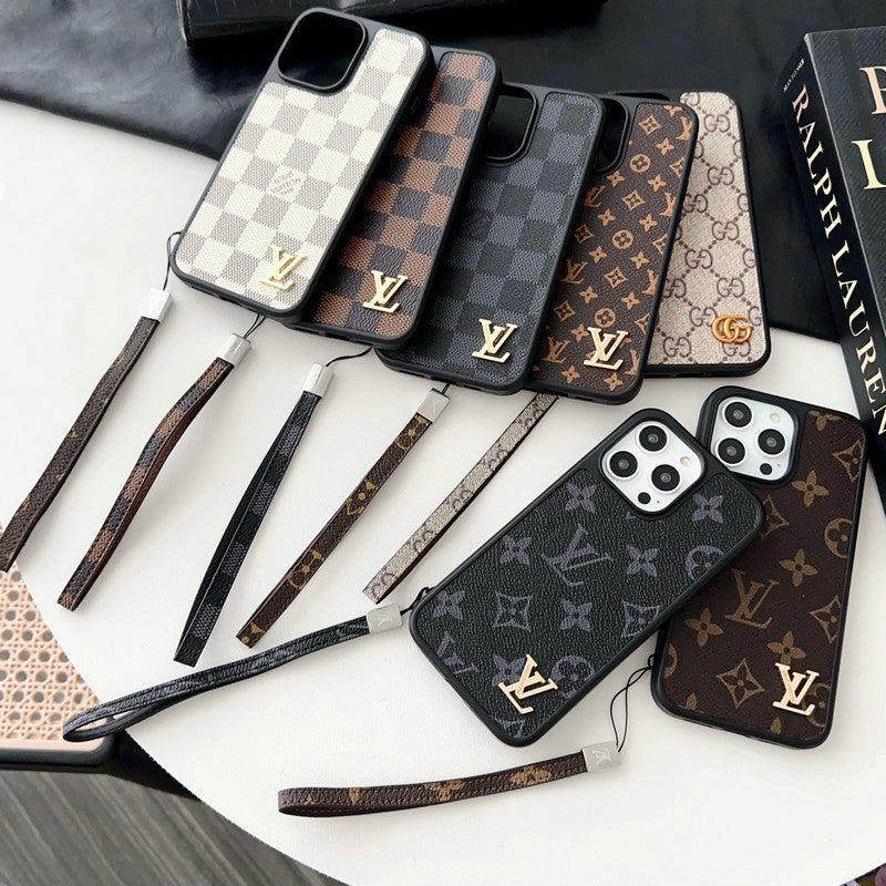 Luxury Classic Brown Hand Chain iPhone Case