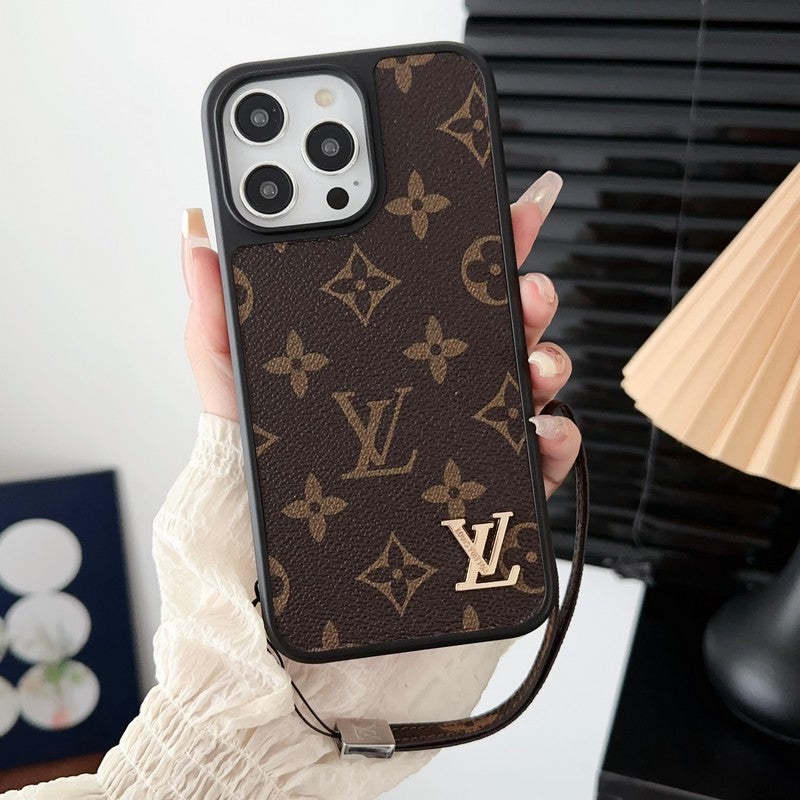 Luxury Classic Brown Hand Chain iPhone Case
