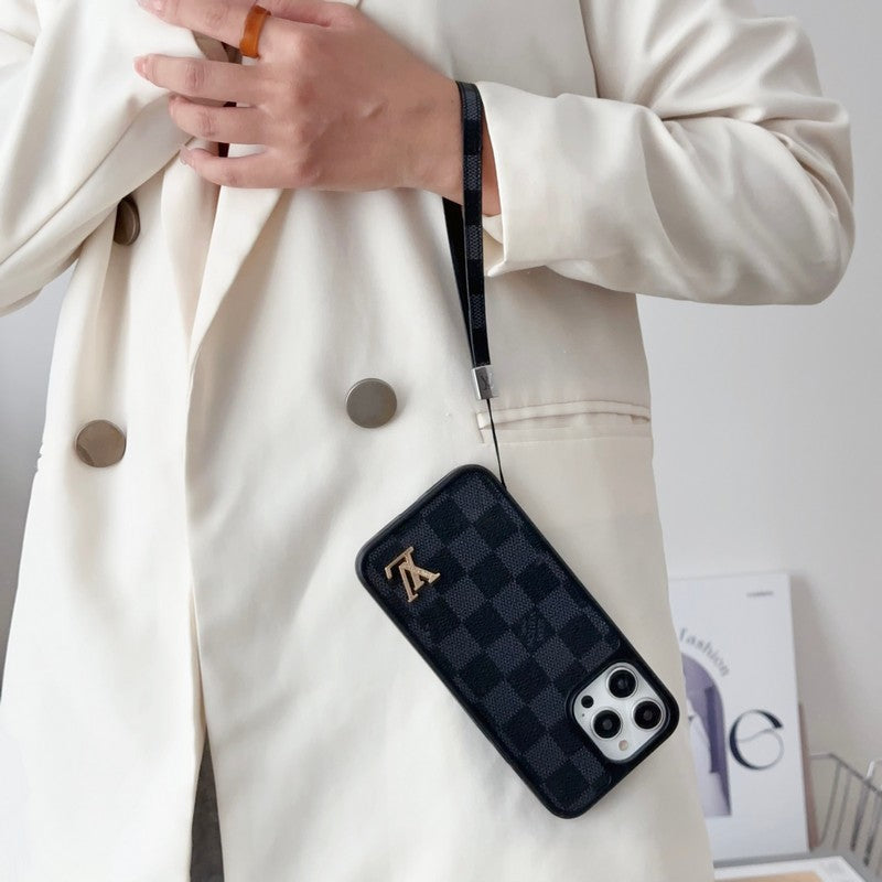 Luxury Classic Brown Hand Chain iPhone Case