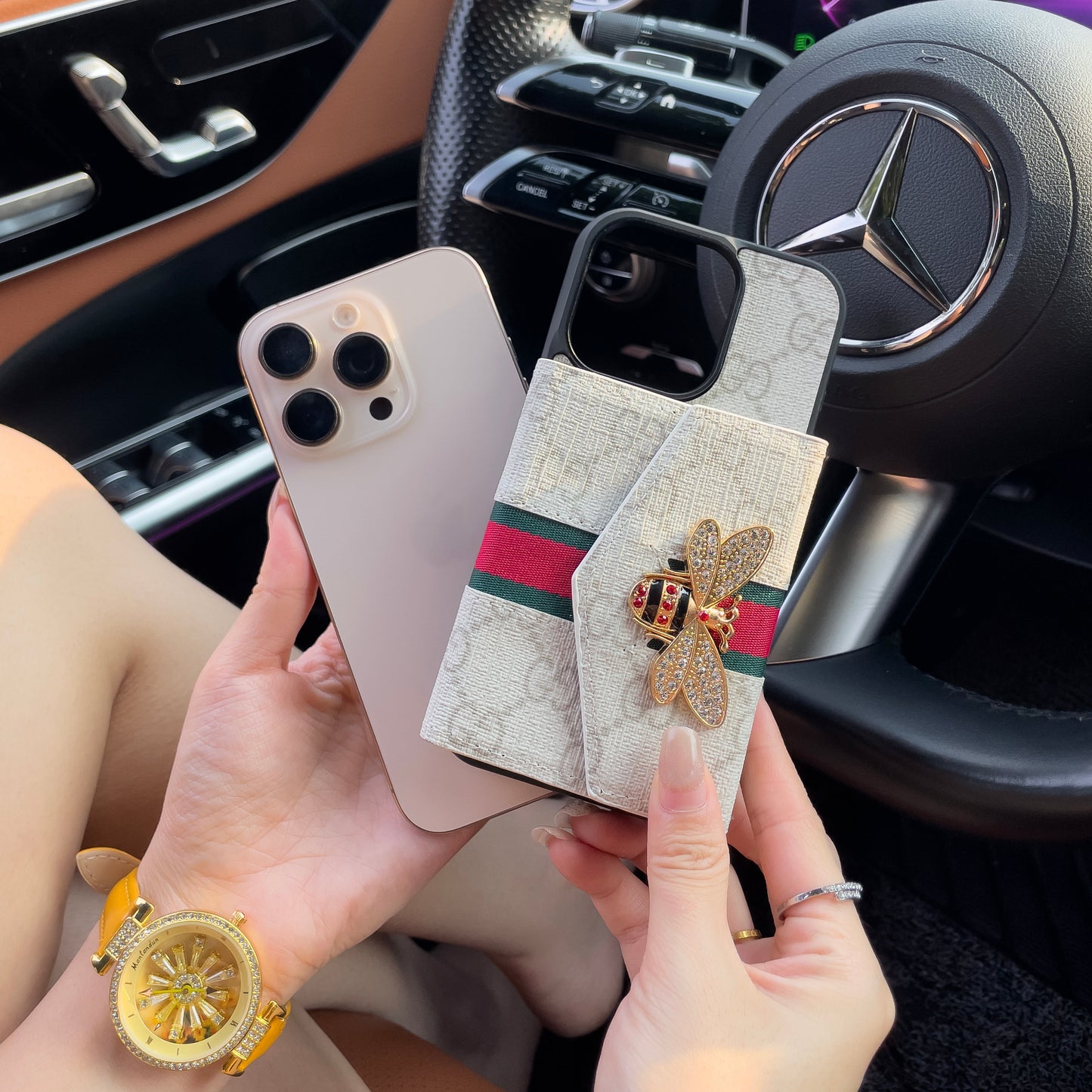 Premium Advanced Crossbody iPhone-etui med kortholder & skulderrem